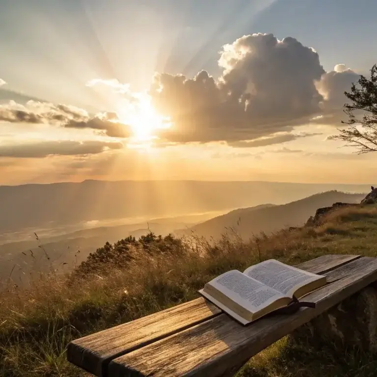 bible verses about healing Open Bible at sunrise symbolizing healing