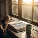 daily Christian prayers Morning prayer with Bible and coffee